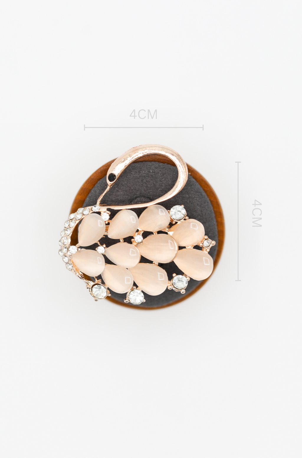 Flamingo Crystal Brooch in Rose Gold