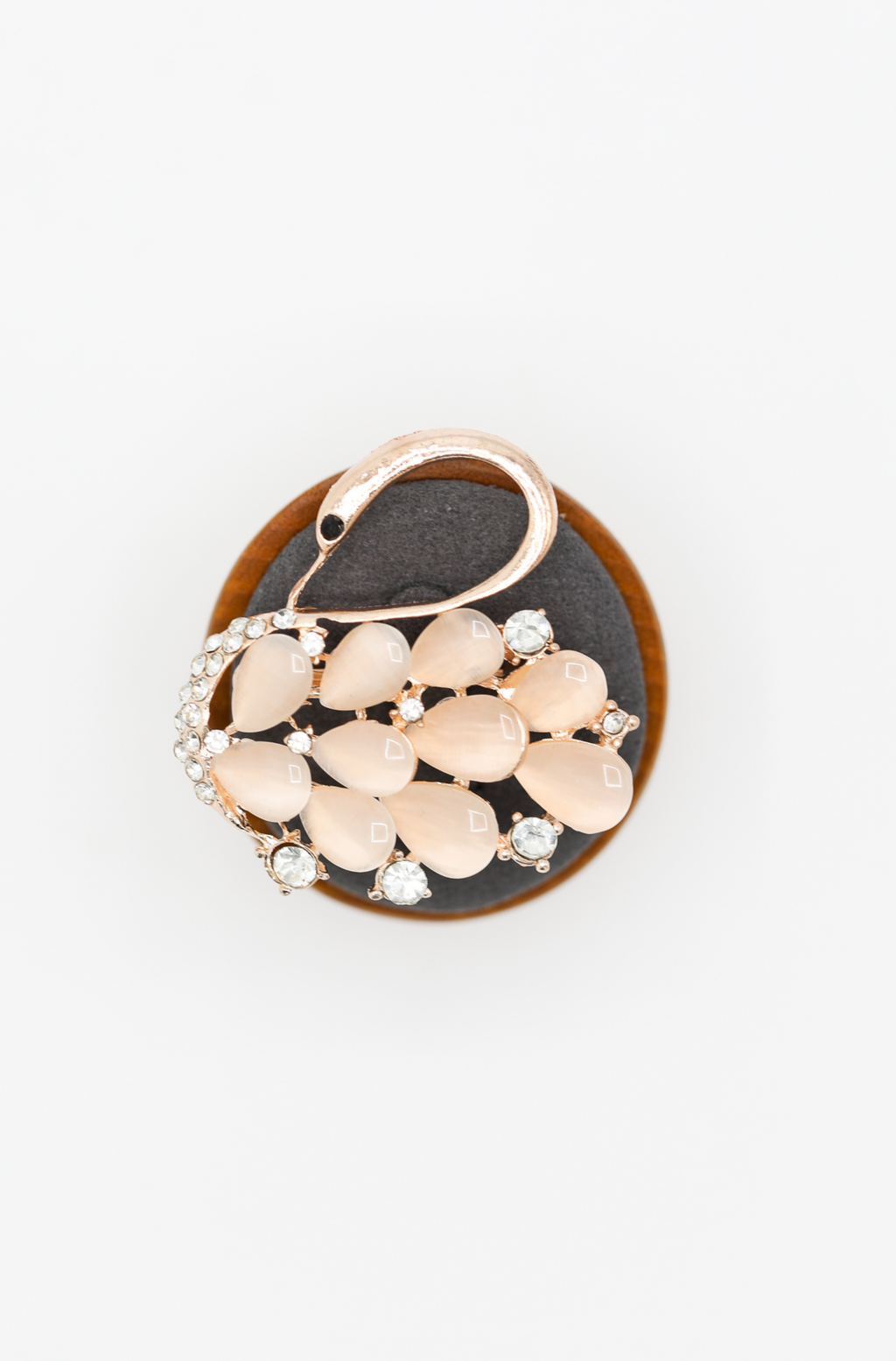 Flamingo Crystal Brooch in Rose Gold