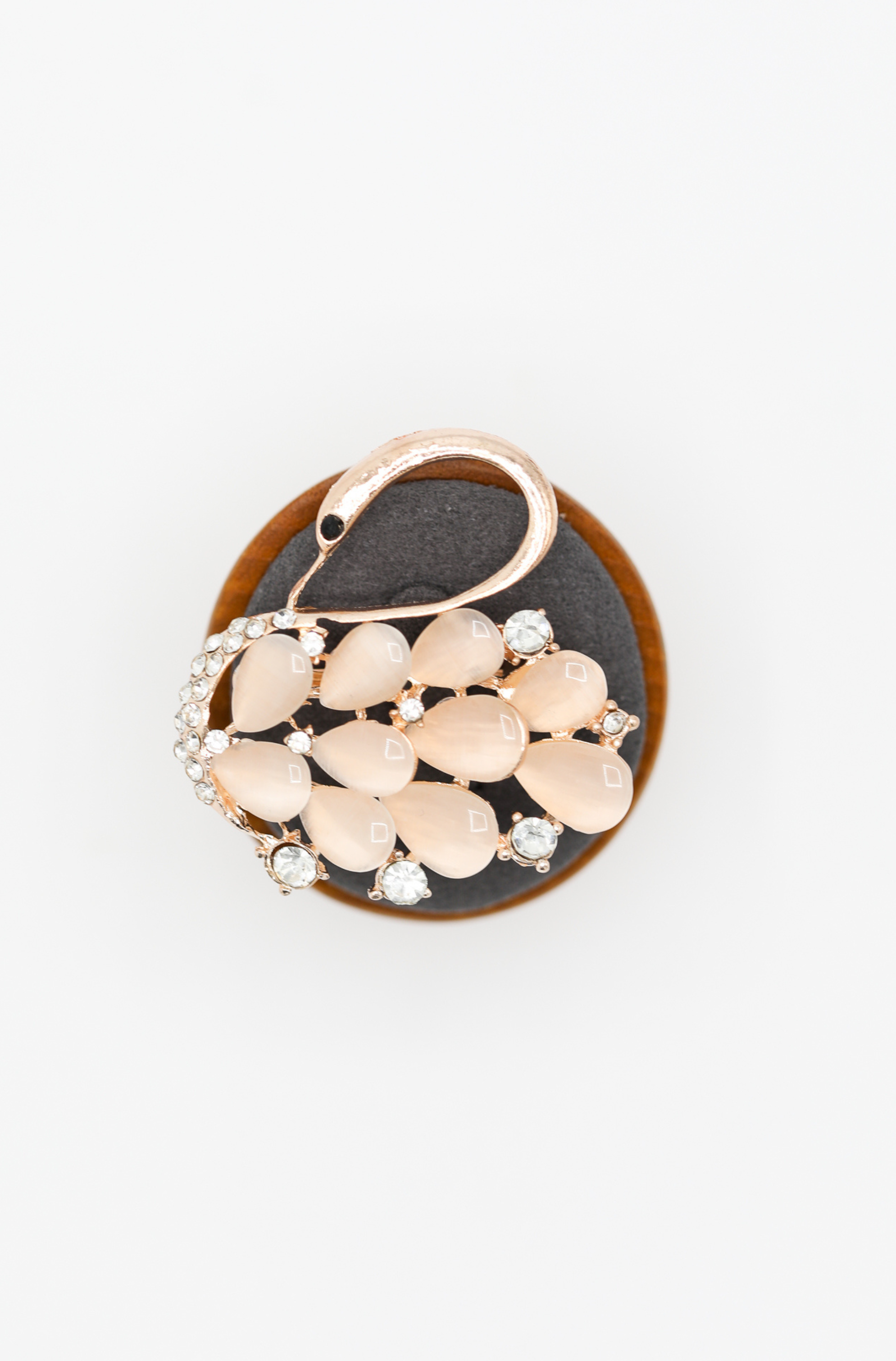 Flamingo Crystal Brooch in Rose Gold